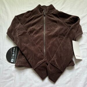 Lululemon Scuba Track Jacket *Velvet Cord ESPR Espresso Brown Women’s 4